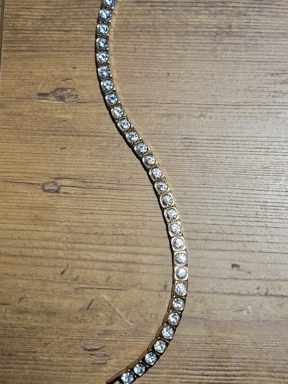 Unk Gold Tennis Bracelet with Clear Stones